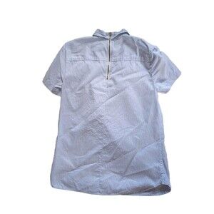 J.Crew Women's 4 Pullover Short Sleeve Collared Shirt Blue & White Stripes